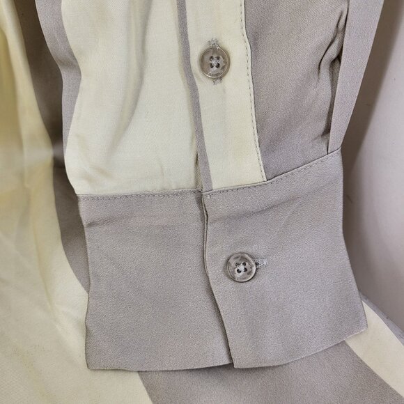 Honor The Gift Women's Striped Button-Up Shirt Dress Grey Casual Long Sleeve Med - Picture 11 of 15